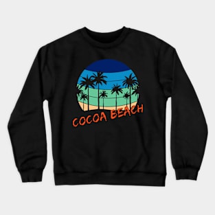 Cocoa Beach Retro Vintage Sunset Beach Design Crewneck Sweatshirt